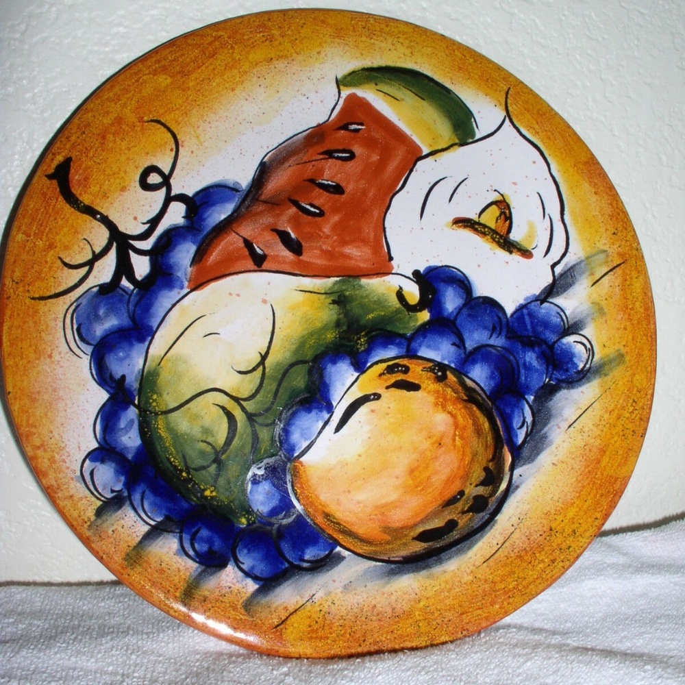 Twelve (12)Amora Decorative Plates-Made in Mexico